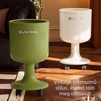 2025-ös új modellű borospohár formájú szemetes otthoni használatra, fedél nélküli, illatmentes, kapacitás 4 L-ig vagy kevesebb, kerekekkel, nappaliba, luxus konyhába, hálószobába
