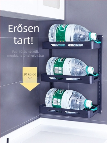 Rozsdamentes acél 201 konyhai polc falra szerelhető, fúrás nélkül, fűszerek tárolására.