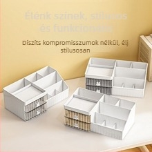 Asztali többfunkciós tároló doboz, több rétegű kozmetikai tároló nagy kapacitással, fiókos irodai rendező és tolltartó tartó