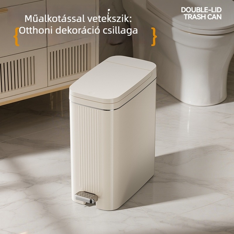 Háztartási szemetes, 2025-ös modell, pedállal és fedéllel, nagy kapacitás – nappali, konyha, fürdőszoba, hálószoba