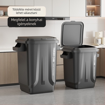 Beltéri háztartási hulladékgyűjtő, hosszúkás hengeres formájú műanyagból, konyha és nappali számára, 12 literes kapacitás, ipari stílus