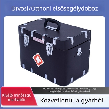 Vintage bőr orvosi táska állatorvosi és háztartási használatra, hordozható