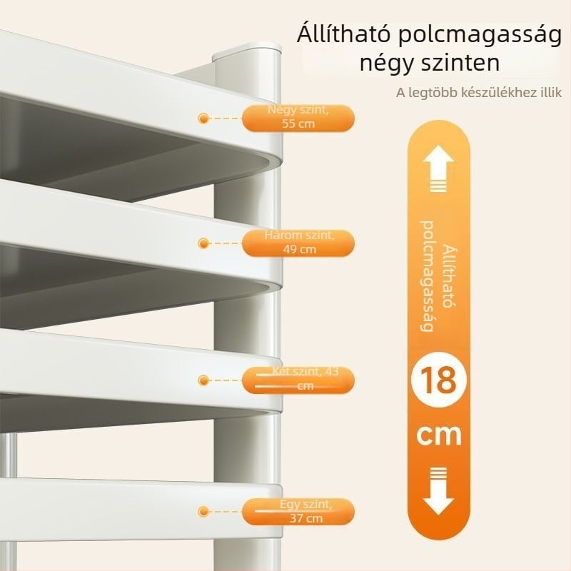 Mikrohullámú sütő pultján húzható tároló — többfunkciós tartó rizsfőzőhöz, edényekhez, sütőhöz és fritőzhöz