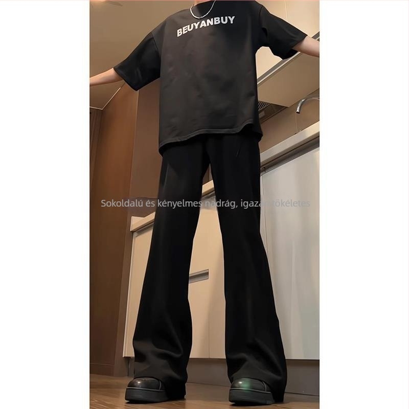 Cleanfit fleece-béléssel bélelt elegáns nadrág drapált sziluettel – elegáns egyenes szárú nadrág ősz-télre