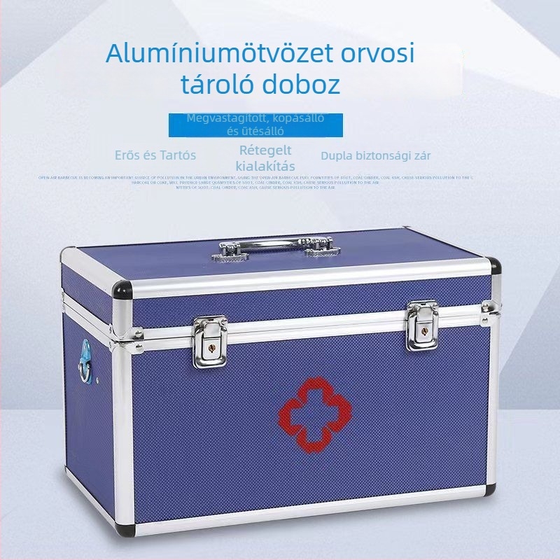 Elsősegély-készlet és gyógyszer-tároló doboz otthoni használatra