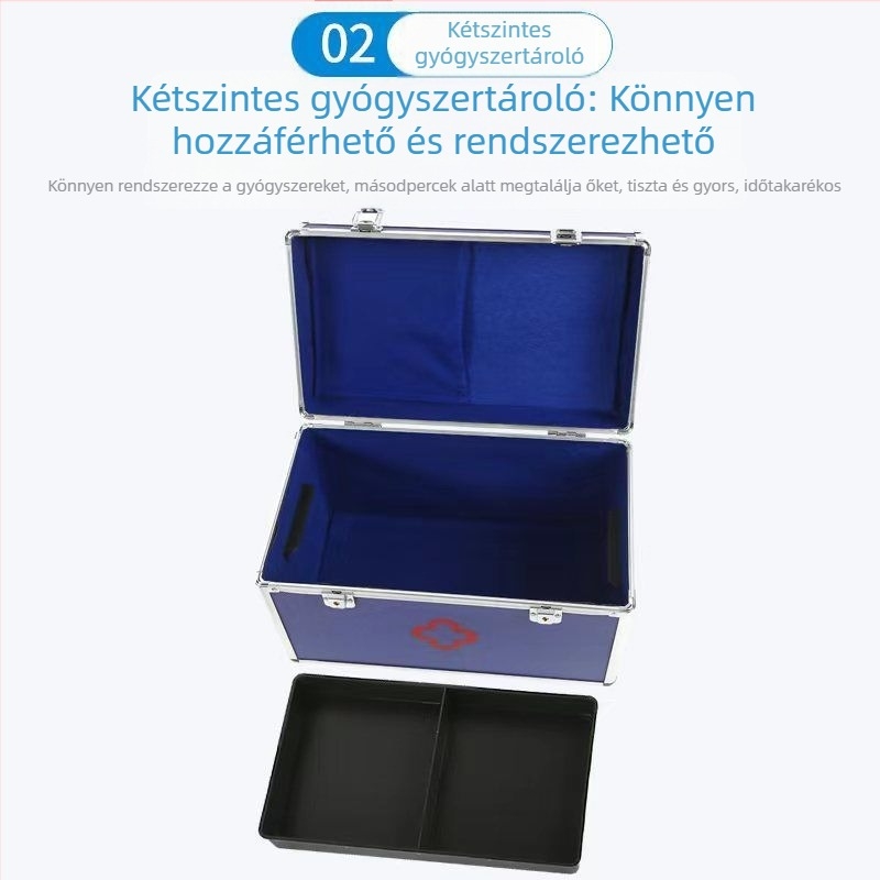 Elsősegély-készlet és gyógyszer-tároló doboz otthoni használatra