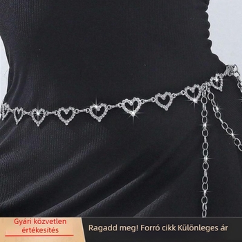 Fém deréköv szív alakú mintával és strasszkövekkel nőknek – ruhadísz