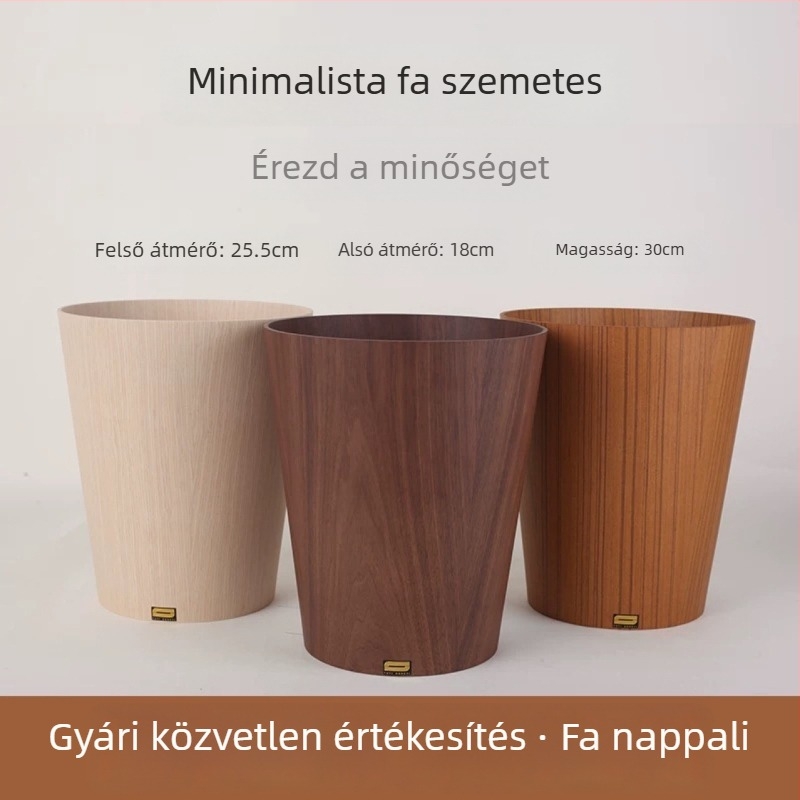 Nordic fából készült szemetes fedővel, minimalist design a nappaliba, konyhába és fürdőszobába