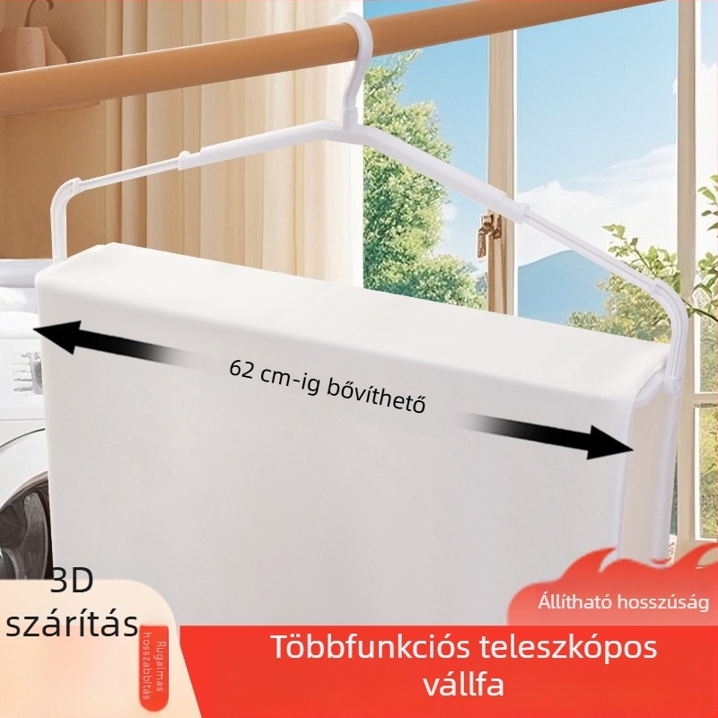 Teleszkópos, összecsukható ruhatartó, csúszásmentes, helytakarékos otthonra és kollégiumba
