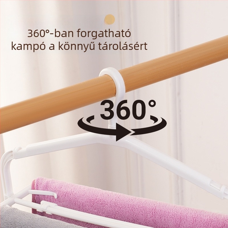 Teleszkópos, összecsukható ruhatartó, csúszásmentes, helytakarékos otthonra és kollégiumba