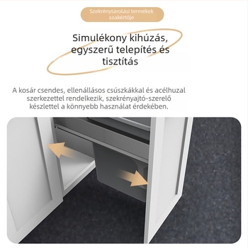 Nagy kapacitású konyhaszekrény szemetes, ajtóval és fedéllel, egy tartály, kihúzható beépített