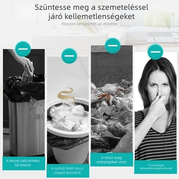 Elektromos szemetes intelligens szenzoros fedéllel, 12 literes, háztartási használatra