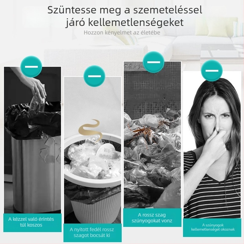 Elektromos szemetes intelligens szenzoros fedéllel, 12 literes, háztartási használatra