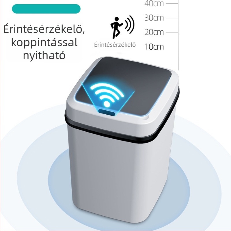 Elektromos szemetes intelligens szenzoros fedéllel, 12 literes, háztartási használatra