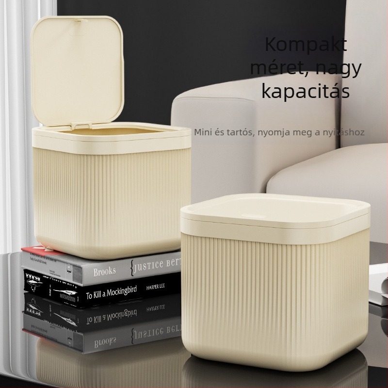 Aranyos, kompakt asztali szemetes, mini modell otthonra, kollégiumba, nappaliba és irodába – stílusos dizájn
