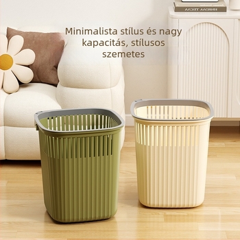 Nordic stílusú műanyag papírtartó szemetes, 6 L, négyszögletes, otthoni használatra