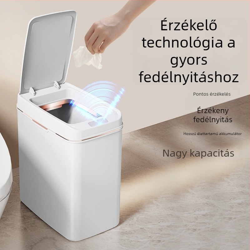 Intelligens szenzoros kuka fedéllel, négyszögletes, 13–17 L, otthoni használatra