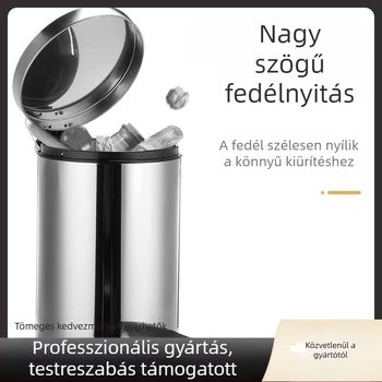 Rozsdamentes acél pedálos kuka, 5 L, fedéllel, nappaliba, konyhába és fürdőszobába