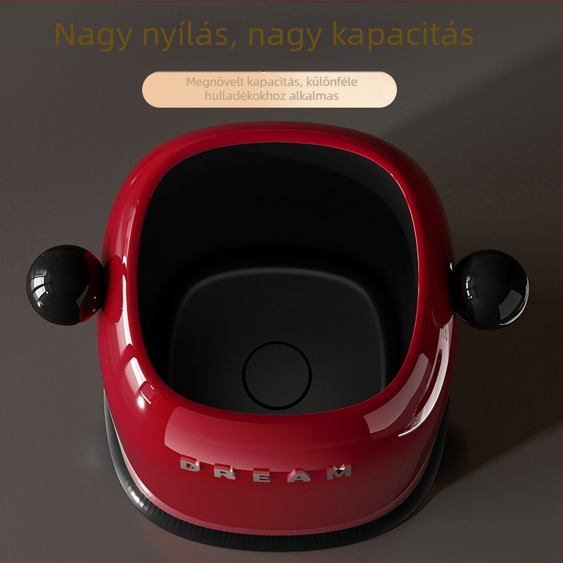 Krém színű kreatív szemetes, többszintű dizájnal, nyitott tetejű asztali kuka, 10 l, műanyag