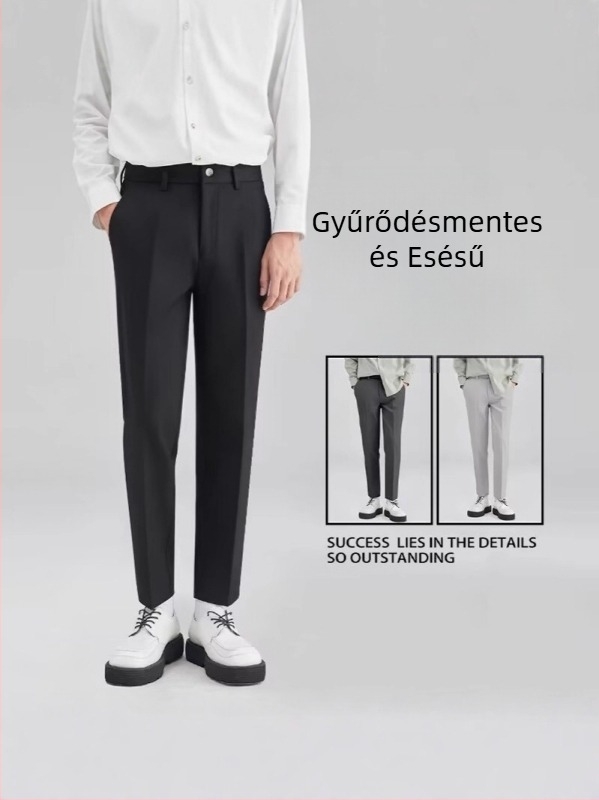 2026 nyár férfi drapírozott nadrág, cropped hosszúságú, egyenes szabású – elegáns és hétköznapi viselet