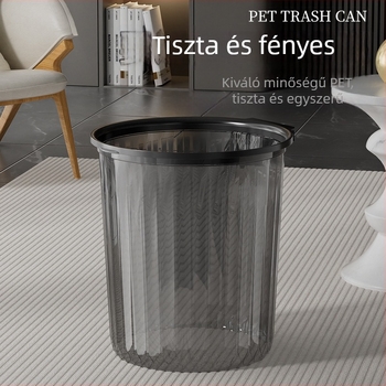 Átlátszó fürdőszobai szemetes, gyűrűs, könnyed luxus stílusban, otthoni használat, nagy átmérőjű, 12 L vagy több.