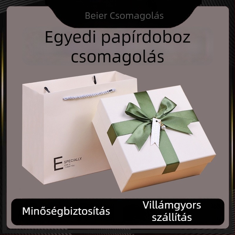 Személyre szabott kozmetikai tároló doboz bőrápolási készlethez és maszkokhoz; dupla nyitású fedél; fehér karton csomagolás; elegáns megjelenés