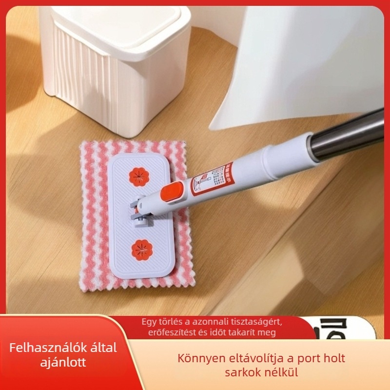 Háztartási kendő-mop krokodil-klipszel, rongyokhoz, kéz nélküli padlótisztítás
