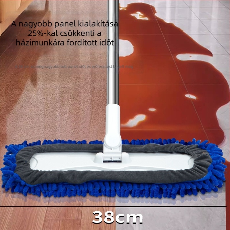 Otthoni sík mop Chenille anyaggal és rozsdamentes acél rúddal, nedvszívó fa- és csempepadlókhoz