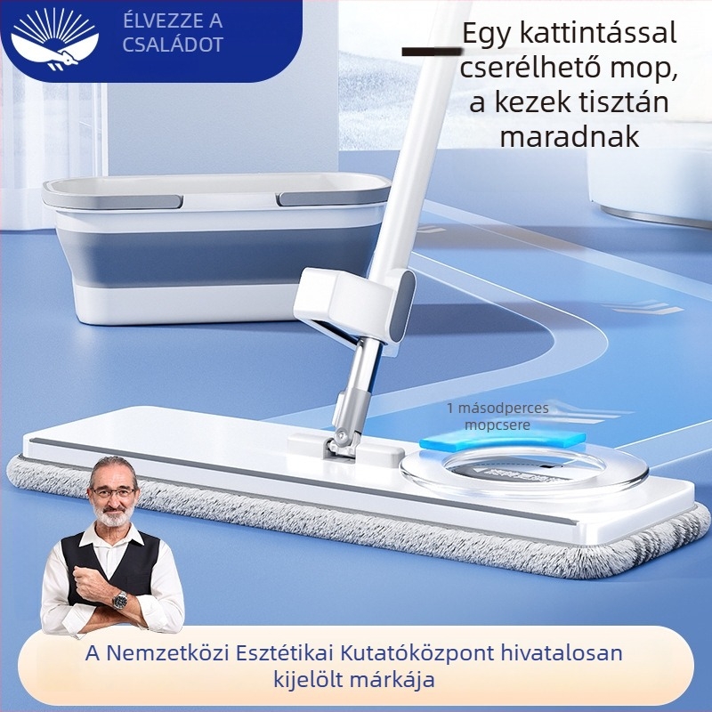 Otthoni felmosó Enjoy the Beauty of Home — érintésmentes tisztítás egy mozdulattal, száraz és nedves használat, sík felmosó mikroszálas párnával