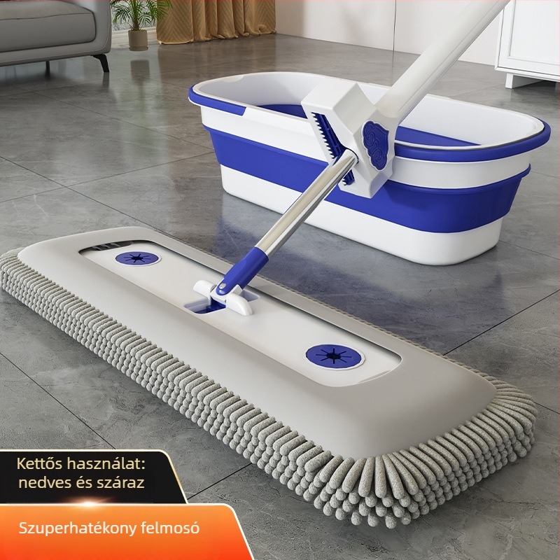 Chenille lapos mop 2025 – kéz nélkül, száraz és nedves tisztításra, háztartási használatra