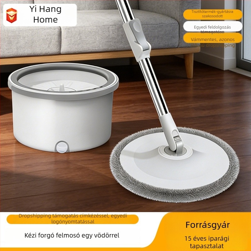 Önkicsavaró forgó mop vödrövel, otthoni használatra, egyszemélyes vödörrel