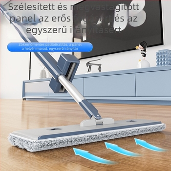 Kéz érintése nélküli lapos mop nagy összecsukható fejjel, tisztító vödörrel és cserélhető kendővel