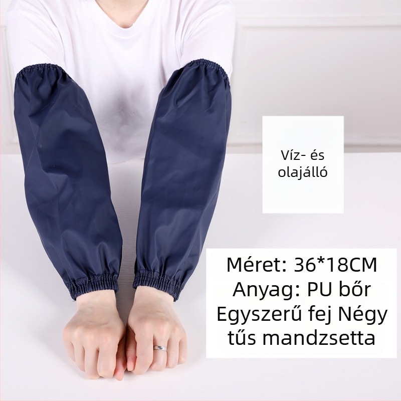 Vízálló PU bőr karvédő munka közben, uniszex, olaj- és szennyeződésálló védelem