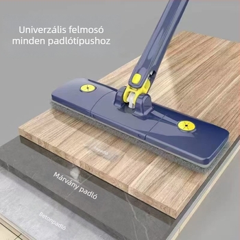 Kéz nélküli, nagy, vastag, forgó mop a pad tisztításához víz kinyomásával, lapos kialakítású