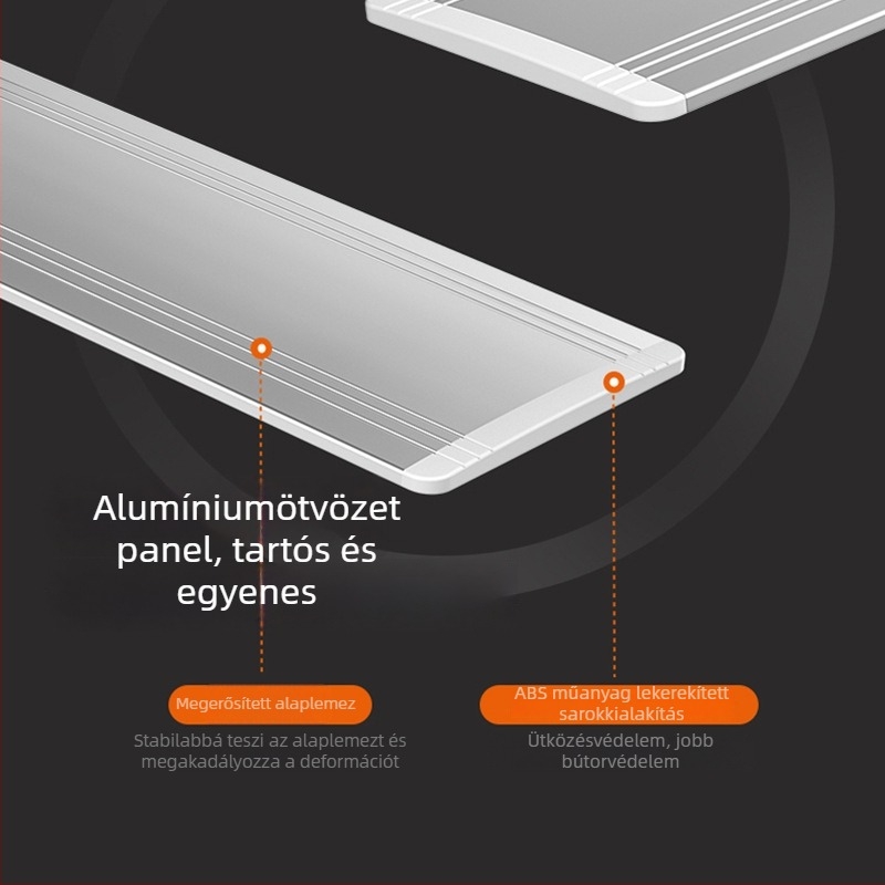 Háztartási kéz nélküli lapos mop alumínium ötvözet fejjel, rozsdamentes acél nyelet, mikroszálas fej, 60 cm hosszú