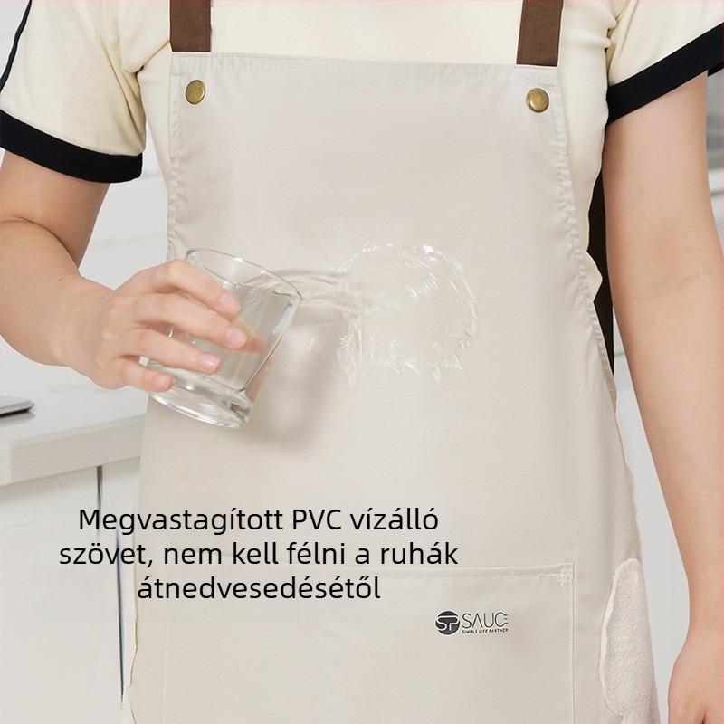 Konyhai törölhető kötény otthoni használatra, vízálló és olajálló, uniszex catering munkaruha, nyár, 66×73 cm, japán stílus