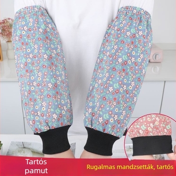 Vastagított slub pamut ujjvédők, hosszított kivitel, nőknek – védelem munka és konyhai tisztítás közben