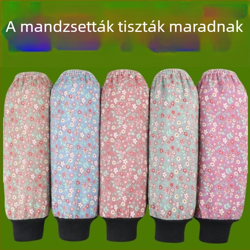 Vastagított slub pamut ujjvédők, hosszított kivitel, nőknek – védelem munka és konyhai tisztítás közben