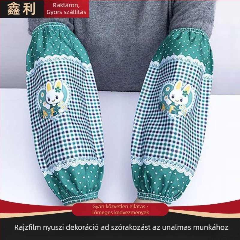 Kiterjesztett konyhai ujjvédő nyuszis mintával, olaj- és foltálló védőhüvely háztartási tisztításra