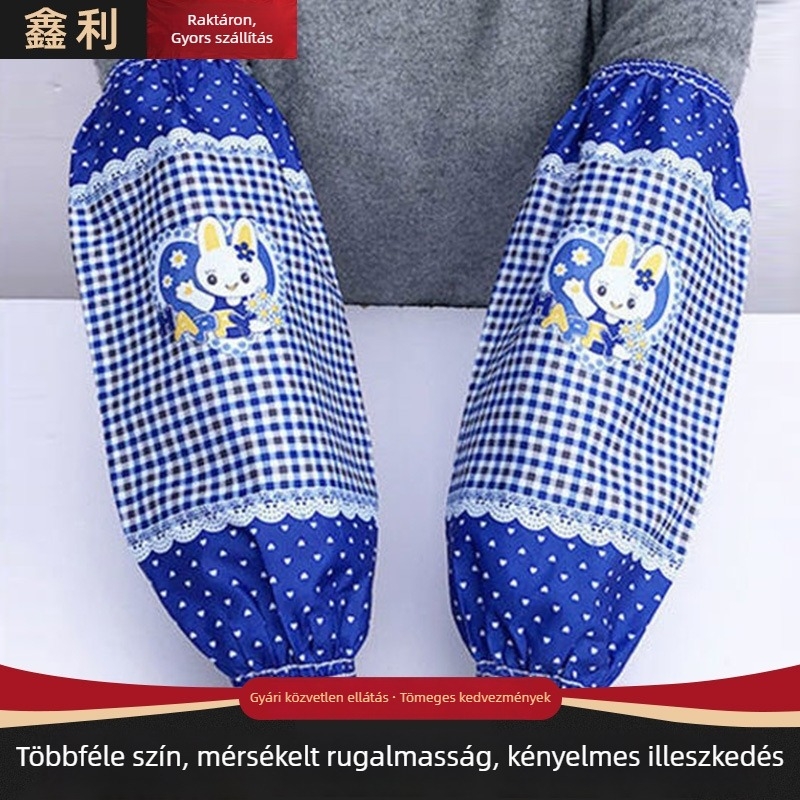 Kiterjesztett konyhai ujjvédő nyuszis mintával, olaj- és foltálló védőhüvely háztartási tisztításra