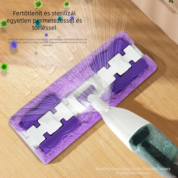 Spray felmosó mikroszálas ruhaklippel, sík felmosó, érintés nélküli tisztítás, vízpermettel