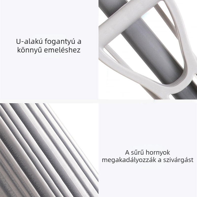 Camellia Rozsdamentes acélból készült, könnyű görgős mop gumírozott pamut fejjel, háztartási használatra