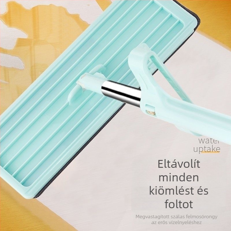 Otthoni lapos mop, erőfeszítés-kímélő, kézi nyomás nélkül, nedvszívó forgó mop a csempék tisztítására