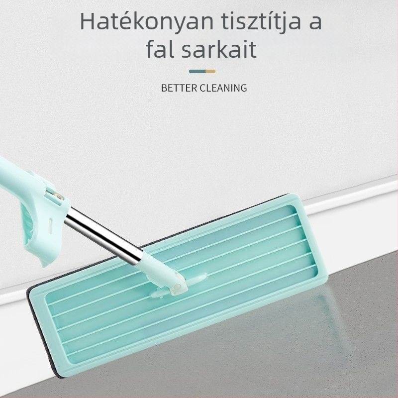 Otthoni lapos mop, erőfeszítés-kímélő, kézi nyomás nélkül, nedvszívó forgó mop a csempék tisztítására