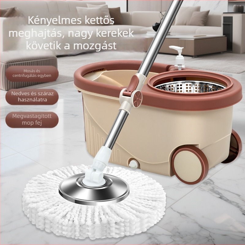 Rozsdamentes acélból készült, automatikus kicsavaró forgó mop háztartási használatra