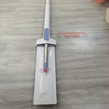 42 cm-es sík mop háztartási használatra forgó fejjel, érintés nélküli kinyomással