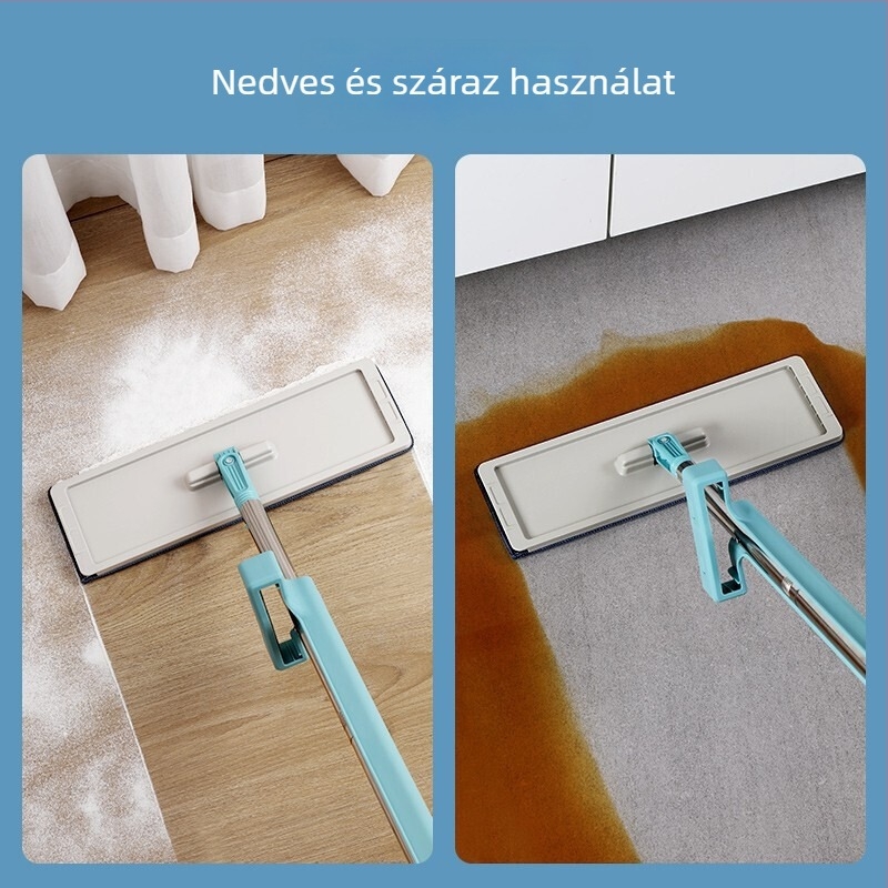 Meiliya kesztyű nélküli lapos mop, nedves és száraz kettős használathoz, háztartási konyhai mop, mikroszálas kendő