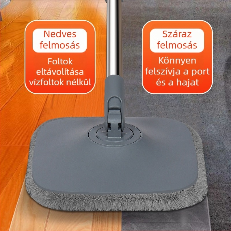 Vízválasztásos forgó mop, érintés nélküli automata kinyomás, száraz és nedves tisztításra, ultrafinom mikroszálas