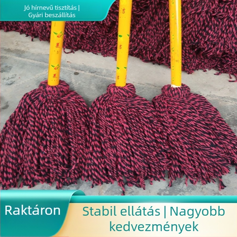Pamutfonalból készült mop, kerek fejjel, dupla fej, otthoni használatra