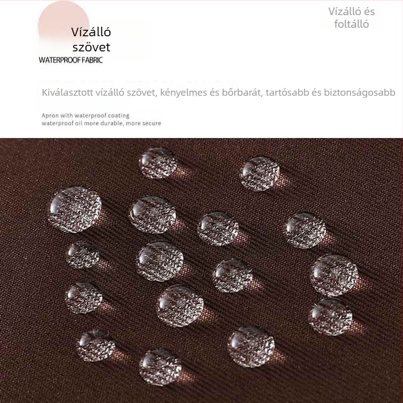 Női vízálló konyhai kötény hosszú ujjú, olajálló, folt- és kosztálló, egy méret